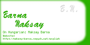 barna maksay business card